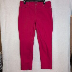 NYDJ Women's Size 12 Faded Red Skinny Jeans